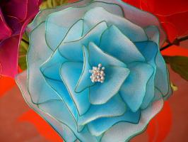 Yarn-Dyed Silk Fibre Flower